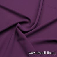 Плательная кади шелк с вискозой стрейч (о) баклажановая - итальянские ткани Тессутидея арт. 10-3388