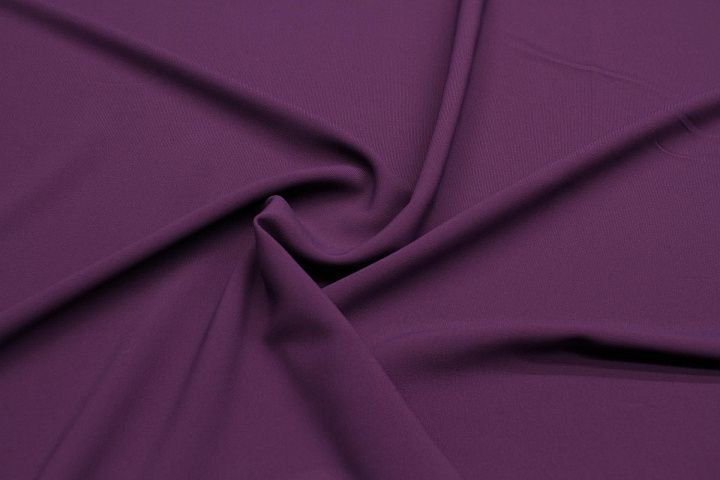 Плательная кади шелк с вискозой стрейч (о) баклажановая - итальянские ткани Тессутидея арт. 10-3388