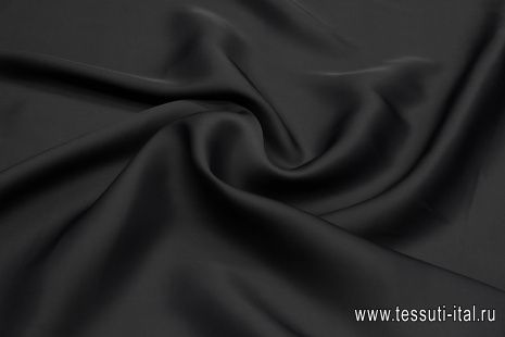Плательная кади сатин вискоза (о) сине-черная - итальянские ткани Тессутидея арт. 04-1610