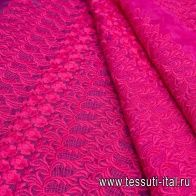 Органза с вышивкой (о) фуксия - итальянские ткани Тессутидея арт. 10-0742