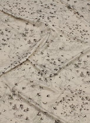 Плащевая (н) птицы, люди и животные на белом - в интернет-магазине тканей Тессутидея арт. 11-0470