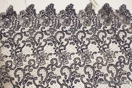 Кружевное полотно (о) темно-синее - итальянские ткани Тессутидея арт. 03-6994