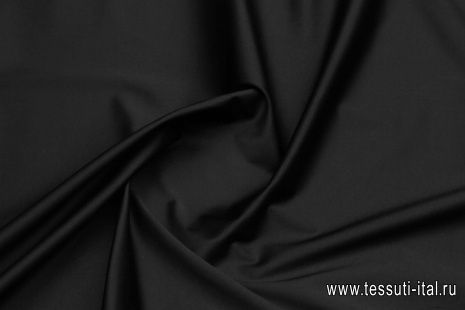 Хлопок стрейч (о) черный - итальянские ткани Тессутидея арт. 01-7488