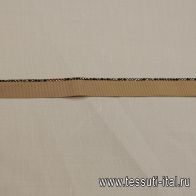 Тесьма репсовая со стразами ш-1,5см бежевая - итальянские ткани Тессутидея арт. F-6247