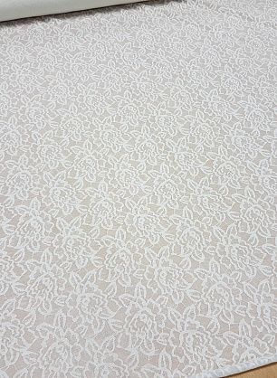 Трикотаж деворе (н) белый растительный орнамент на айвори - в интернет-магазине тканей Тессутидея арт. 13-1211