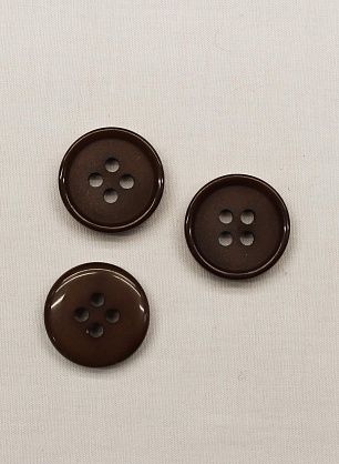 Пуговица пластик 4 прокола d-15мм коричневая - в интернет-магазине тканей Тессутидея арт. F-6835