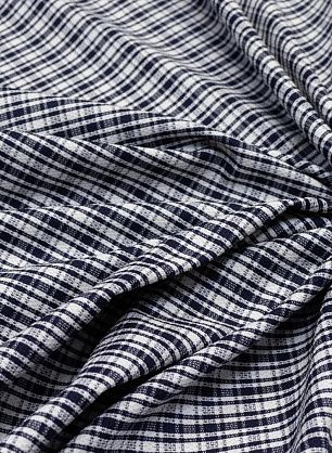 Хлопок костюмный (н) сине-белая стилизованная клетка - в интернет-магазине тканей Тессутидея арт. 01-5250