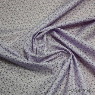 Сорочечная (н) мелкий цветочный орнамент на сиреневом ш-85см - итальянские ткани Тессутидея арт. 01-3192