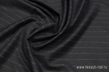 Костюмная стрейч (н) серая полоска на темно-синем - итальянские ткани Тессутидея арт. 05-4504