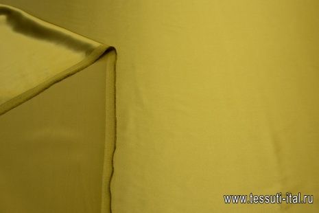 Шелк атлас (о) желто-горчичный - итальянские ткани Тессутидея арт. 10-1030