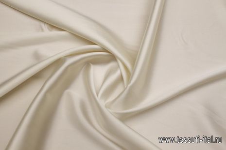 Шелк атлас стрейч (о) молочный 16 мом - итальянские ткани Тессутидея арт. 10-3766