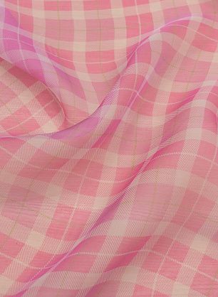 Органза (н) бело-розово-зеленая клетка - в интернет-магазине тканей Тессутидея арт. 10-2879