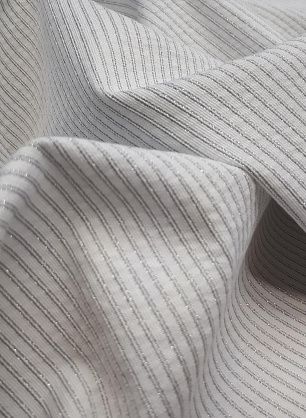 Плательная с люрексом (н) серебрянная полоска на белом - в интернет-магазине тканей Тессутидея арт. 03-5442