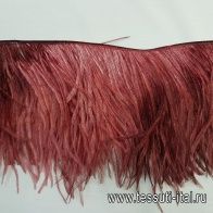 Тесьма из перьев (н) бордовая 15см Blumarine - итальянские ткани Тессутидея арт. F-4838