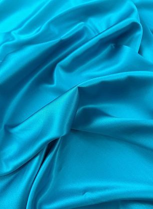 Шелк атлас стрейч (о) ярко-бирюзовый - в интернет-магазине тканей Тессутидея арт. 10-4818
