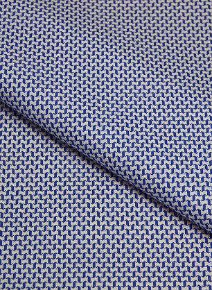 Сорочечная (н) синий геометрический орнамент на белом ш-150см ETRO - в интернет-магазине тканей Тессутидея арт. 01-3116