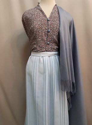 Деталь юбки плиссе 80*90см (о) бело-голубой меланж - в интернет-магазине тканей Тессутидея арт. 02-8366