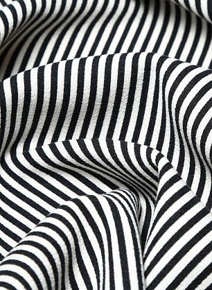 Плательная стрейч (н) черно-белая полоска - в интернет-магазине тканей Тессутидея арт. 17-0821