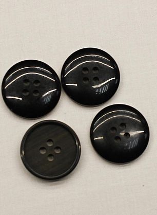 Пуговица пластик 4 прокола d-23мм коричнево-черная - в интернет-магазине тканей Тессутидея арт. F-6837