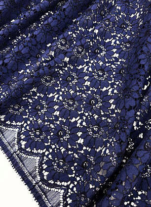 Кружевное кордовое полотно (о) темно-синее - в интернет-магазине тканей Тессутидея арт. 03-7559