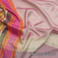 Маркизет купон (2,1м) яркие жаккардовые полоски на розово-бежевом - итальянские ткани Тессутидея арт. 10-2788