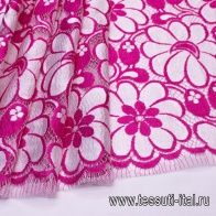 Кружевное полотно (н) бело-розовое Solstiss - итальянские ткани Тессутидея арт. 03-5993