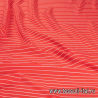 Крепдешин (н) красно-белая полоска - итальянские ткани Тессутидея арт. 10-2695