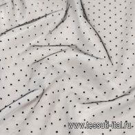 Сетка плательная (о) черная в горох - итальянские ткани Тессутидея арт. 03-6601