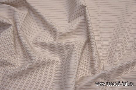 Сорочечная (н) бело-коричневая полоска - итальянские ткани Тессутидея арт. 01-6044