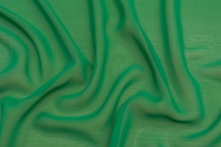 Шифон (о) ярко-зеленый - итальянские ткани Тессутидея арт. 10-2100