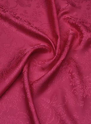 Плательная вискоза (о) цветочный жаккардовый рисунок на розовом - в интернет-магазине тканей Тессутидея арт. 04-1666