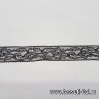 Кружево (о) черное ш-3,2см - итальянские ткани Тессутидея арт. 03-4444