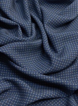 Плательная (н) серый орнамент и мелкий сине-желтый горох на синем - в интернет-магазине тканей Тессутидея арт. 04-1276