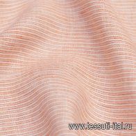 Лен (н) бело-оранжевая полоска - итальянские ткани Тессутидея арт. 16-0651