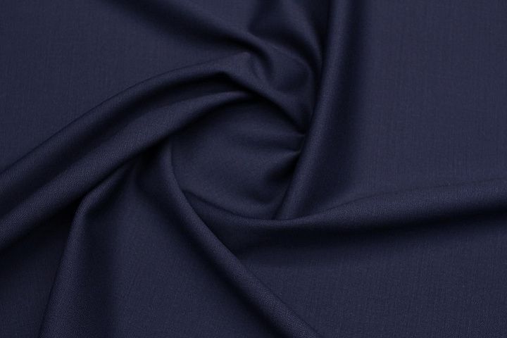 Костюмная шерсть стрейч 390 г/м (о) темно-синяя - итальянские ткани Тессутидея арт. 05-4798