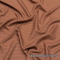 Плательная (н) коричнево-белая полоска - итальянские ткани Тессутидея арт. 03-6775