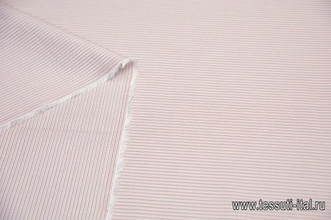 Сорочечная твил (н) бело-красно-черная полоска - итальянские ткани Тессутидея арт. 01-6102