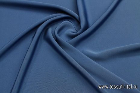 Шелк кади (о) синее - итальянские ткани Тессутидея арт. 10-3551