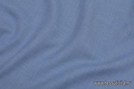 Костюмная стрейч дабл (о) светло-синяя меланж/бежевая - итальянские ткани Тессутидея арт. 05-4141