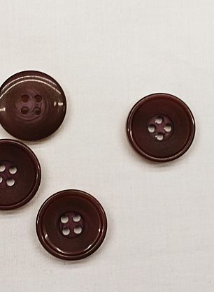 Пуговица пластик под рог 4 прокола d-20мм баклажановая - итальянские ткани Тессутидея F-6732
