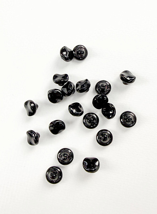Пуговица стеклянная на ножке d-10мм черная - итальянские ткани Тессутидея.