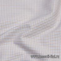 Сорочечная (н) сине-бело-коричневая клетка  - итальянские ткани Тессутидея арт. 01-6434