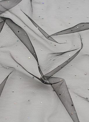 Плательная сетка со стразами (о) черная - в интернет-магазине тканей Тессутидея арт. 03-6859