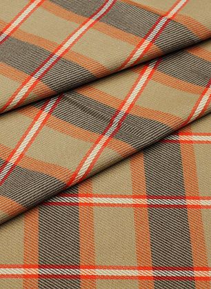 Костюмная (н) коричнево-бежево-оранжевая клетка - в интернет-магазине тканей Тессутидея арт. 05-4559