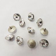 Пуговица на ножке  белая, черная  d-11-15мм Swarovski - итальянские ткани Тессутидея арт. F-3606