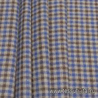 Костюмная (н) бежево-коричнево-голубая клетка Kiton - итальянские ткани Тессутидея арт. 05-4085
