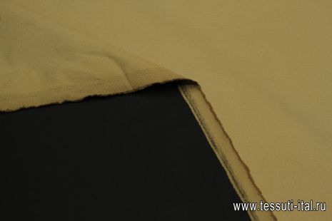 Хлопок для тренча дабл с водоотталкивающим покрытием (о) черный/бежевый - итальянские ткани Тессутидея арт. 01-7284