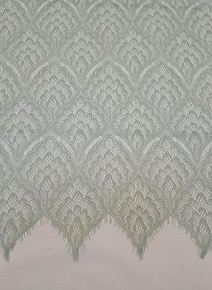 Кружевное полотно (н) бело-зеленое ш-90см Jean Bracq - в интернет-магазине тканей Тессутидея арт. 03-5350