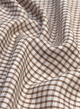 Лен (н) бело-коричневая клетка - в интернет-магазине тканей Тессутидея арт. 16-0550