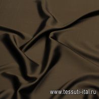 Шелк атлас стрейч (о) темно-коричневый - итальянские ткани Тессутидея арт. 10-3322